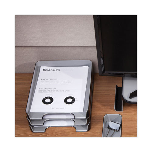 Image of Advantus 37678 Fusion Letter Tray, 1 Section, Letter Size Files, 9.75" x 12.5" x 1.75", Black