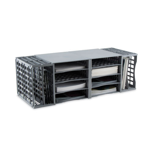 Image of Advantus Snap Configurable Tray System, 12 Compartments, 22.75 x 9.75 x 13, Gray