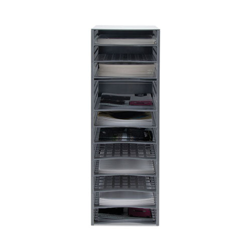 Image of Advantus Snap Configurable Tray System, 12 Compartments, 22.75 x 9.75 x 13, Gray