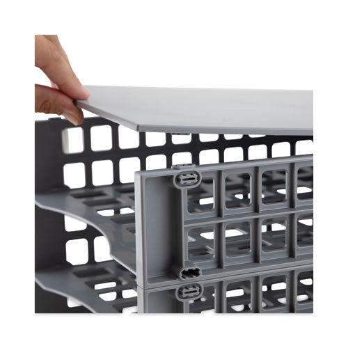 Image of Advantus Snap Configurable Tray System, 12 Compartments, 22.75 x 9.75 x 13, Gray