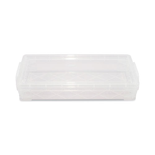 Image of Advantus 40309 Super Stacker Pencil Box, 8.25" x 3.75" x 1.5", Clear