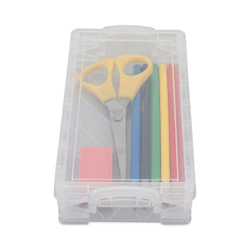 Image of Advantus 40309 Super Stacker Pencil Box, 8.25" x 3.75" x 1.5", Clear