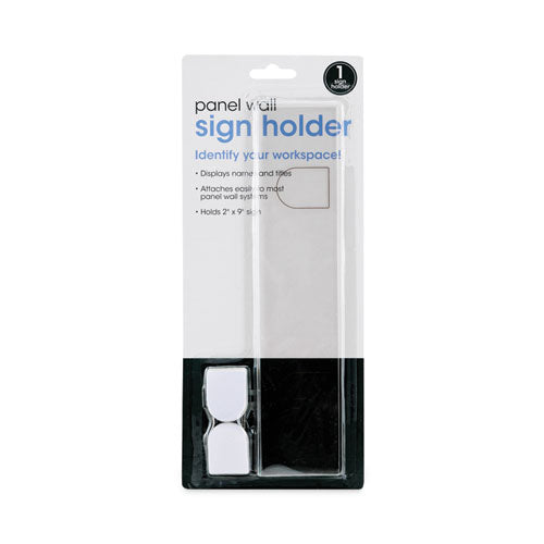 Image of Advantus 75318 Panel Wall Sign Name Holder, Acrylic, 9 X 2, Clear