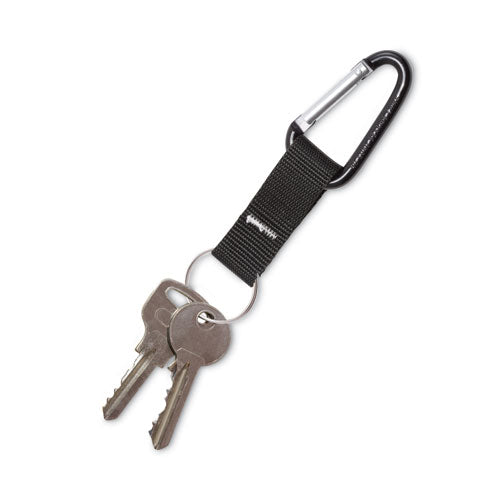 Image of Advantus 75556 Carabiner Key Chains, Split Key Rings, Aluminum, Black, 10/pack