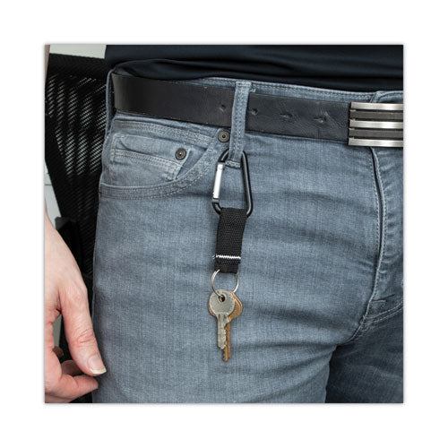 Image of Advantus 75556 Carabiner Key Chains, Split Key Rings, Aluminum, Black, 10/pack