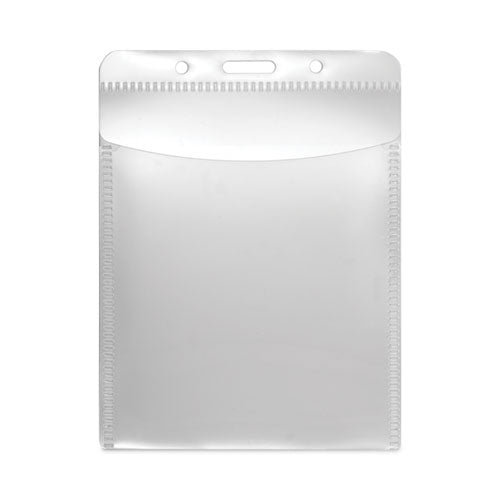 Image of Advantus 75604 PVC-Free Badge Holders, Vertical, Clear 3.5" x 5.13" Holder, 3.13" x 4.5" Insert, 50/Pack