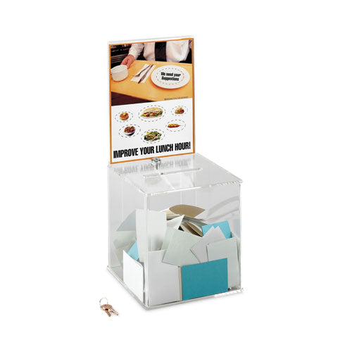 Image of Safco® 4234CL Large Acrylic Collection Box, 9.25 X 9.25 X 21, Clear