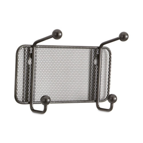Image of Safco® 6401BL Onyx Mesh Wall Racks, 2-Hook, 8.5w x 3d x 5.5h, Black