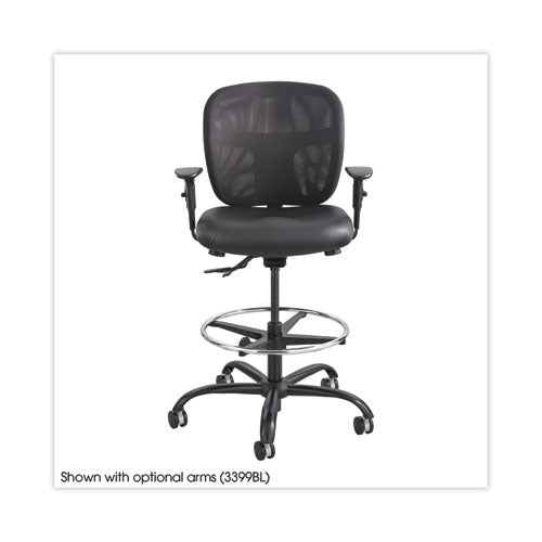 Image of Safco® 3394BV Vue Heavy-Duty Extended-Height Stool, Supports Up To 350 Lb, 23" To 32.5" Seat Height, Black Vinyl Seat, Black Base