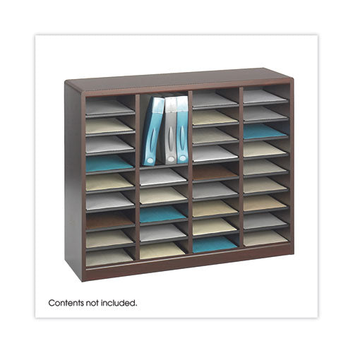 Image of SafcoÂ® WOOD/FIBERBOARD E-Z STOR SORTER, 36 COMPARTMENTS, 40 X 11.75 X 32.5, MAHOGANY