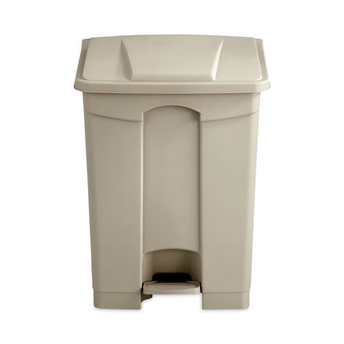 Image of Safco® 9922TN Large Capacity Plastic Step-On Receptacle, 17 gal, Plastic, Tan