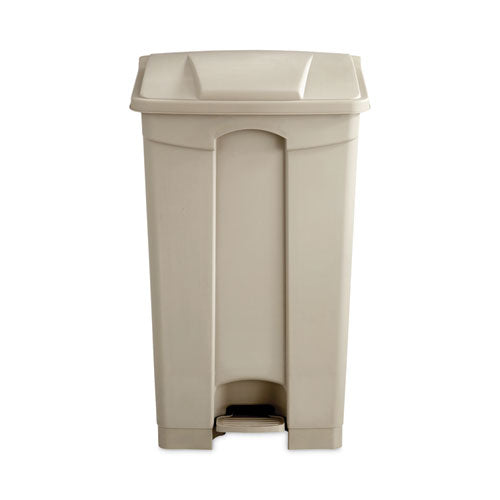 Image of Safco® 9923TN Large Capacity Plastic Step-On Receptacle, 23 gal, Plastic, Tan