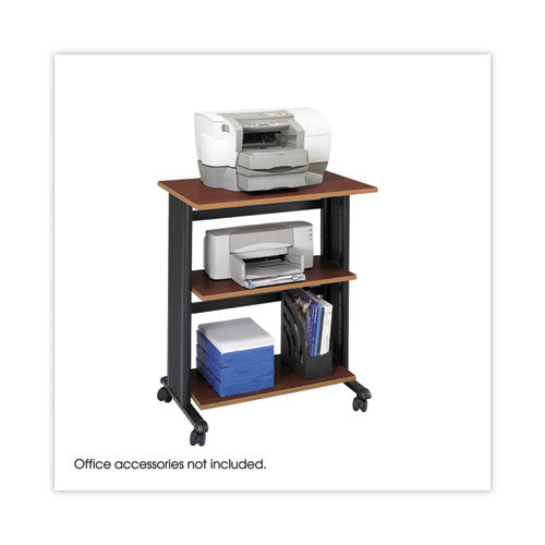 Image of Safco® 1881CY Muv Three Level Machine Cart/Printer Stand, Engineered Wood, 3 Shelves, 29.5" x 20" x 35", Cherry/Black