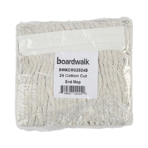 Image of Boardwalk® BWKCM02024S Banded Cotton Mop Head, #24, White, 12/carton