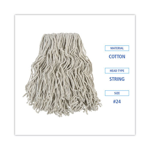 Image of Boardwalk® BWKCM02024S Banded Cotton Mop Head, #24, White, 12/carton