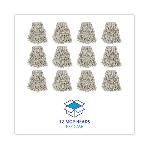 Image of Boardwalk® BWKCM02024S Banded Cotton Mop Head, #24, White, 12/carton