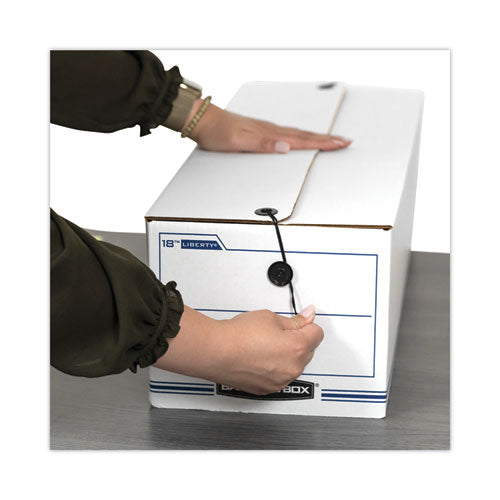 Image of Bankers Box® 00022 Liberty Check And Form Boxes, 9.75" X 23.75" X 6.25", White/blue, 12/carton
