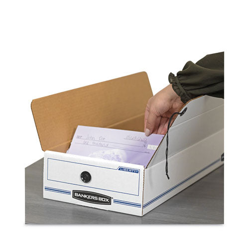 Image of Bankers Box® 00005 Liberty Check And Form Boxes, 11" X 24" X 5", White/blue, 12/carton