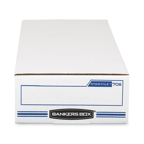 Image of Bankers Box® 00706 Stor/file Check Boxes, 9.25" X 25" X 4.13", White/blue, 12/carton