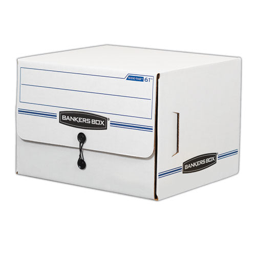 Image of Bankers Box® 00061 Side-Tab Storage Boxes, Letter Files, White/blue, 12/carton