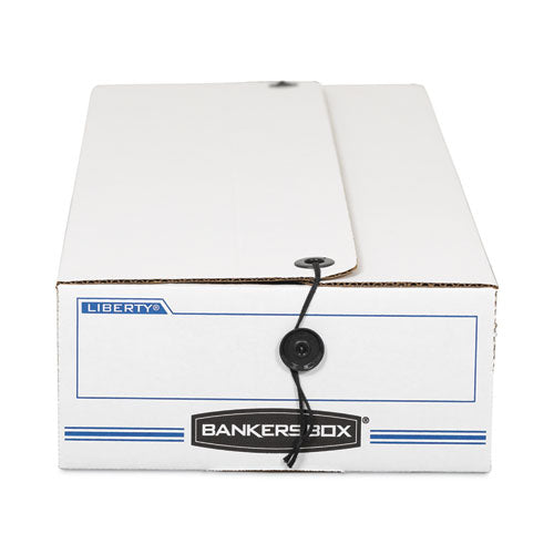 Image of Bankers Box® 00007 Liberty Check And Form Boxes, 9.5" X 23.75" X 4.5", White/blue, 12/carton