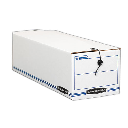 Image of Bankers Box® 00022 Liberty Check And Form Boxes, 9.75" X 23.75" X 6.25", White/blue, 12/carton