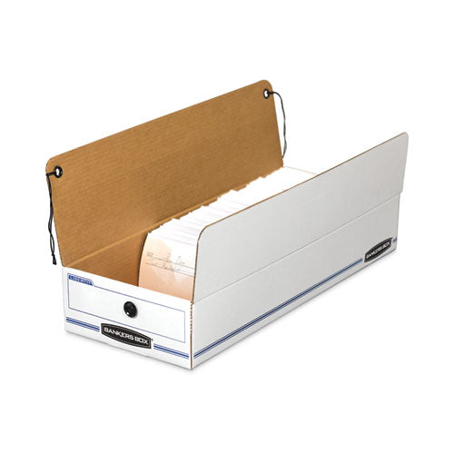 Image of Bankers Box® 00007 Liberty Check And Form Boxes, 9.5" X 23.75" X 4.5", White/blue, 12/carton