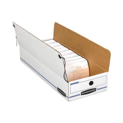 Image of Bankers Box® 00007 Liberty Check And Form Boxes, 9.5" X 23.75" X 4.5", White/blue, 12/carton