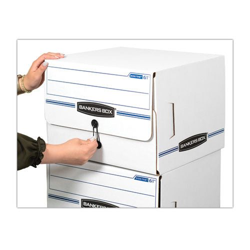 Image of Bankers Box® 00061 Side-Tab Storage Boxes, Letter Files, White/blue, 12/carton