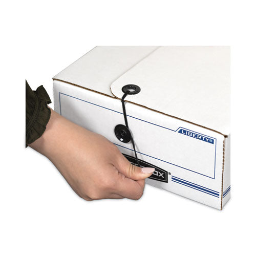 Image of Bankers Box® 00007 Liberty Check And Form Boxes, 9.5" X 23.75" X 4.5", White/blue, 12/carton