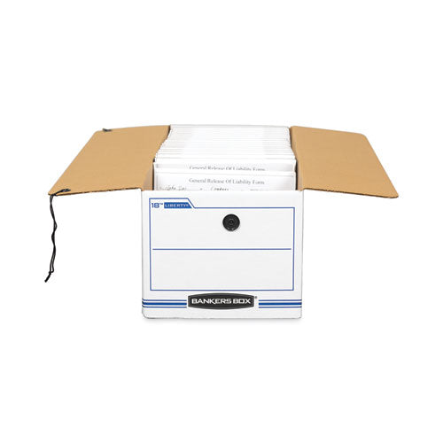 Image of Bankers Box® 00022 Liberty Check And Form Boxes, 9.75" X 23.75" X 6.25", White/blue, 12/carton