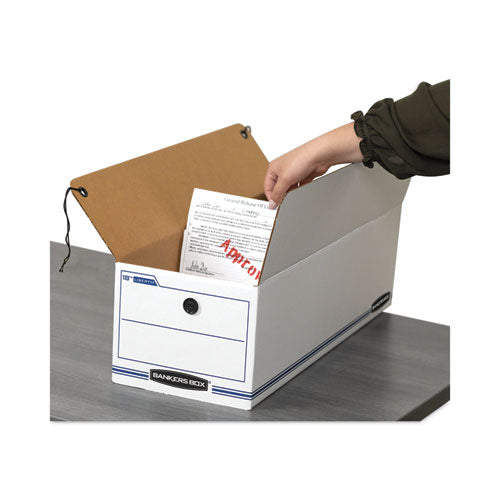 Image of Bankers Box® 00022 Liberty Check And Form Boxes, 9.75" X 23.75" X 6.25", White/blue, 12/carton