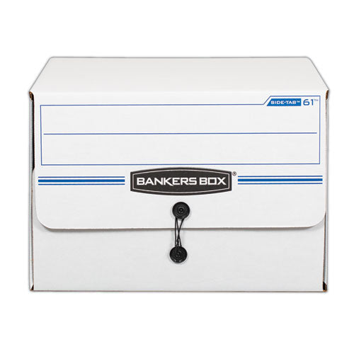 Image of Bankers Box® 00061 Side-Tab Storage Boxes, Letter Files, White/blue, 12/carton