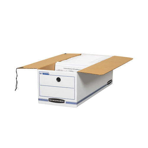 Image of Bankers Box® 00022 Liberty Check And Form Boxes, 9.75" X 23.75" X 6.25", White/blue, 12/carton