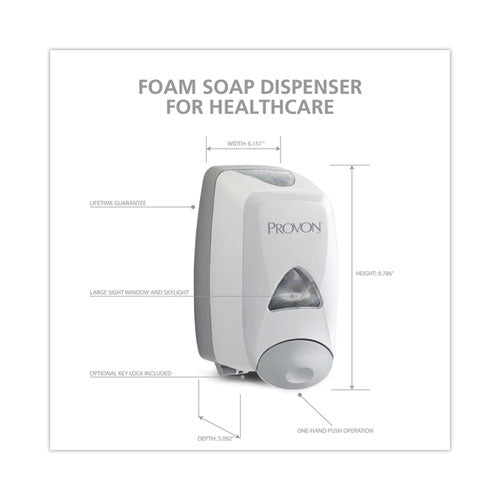 Image of PROVON® 5160-06 FMX-12 Foam Soap Dispenser, 1,250 mL, 6.25 x 5.12 x 9.88, Dove Gray, 6/Carton