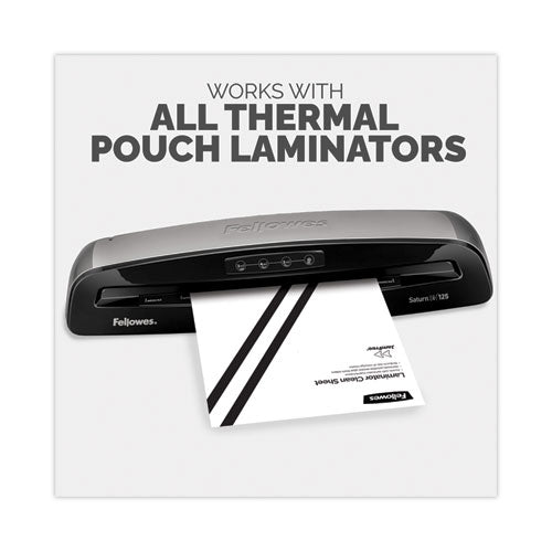 Image of FellowesÂ® Laminator Cleaning Sheets, 3 To 10 Mil, 8.5" X 11", White, 10/pack