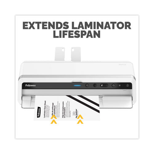 Image of FellowesÂ® Laminator Cleaning Sheets, 3 To 10 Mil, 8.5" X 11", White, 10/pack
