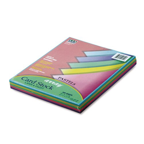 Image of Pacon® P101315 Array Card Stock, 65 lb Cover Weight, 8.5 x 11, Assorted Pastel Colors, 100/Pack