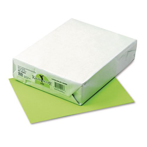 Image of Pacon® P102053 Kaleidoscope Multipurpose Colored Paper, 24 lb Bond Weight, 8.5 x 11, Lime, 500/Ream