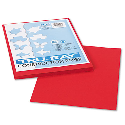 Image of Pacon® P102993 Tru-Ray Construction Paper, 76 lb Text Weight, 9 x 12, Holiday Red, 50/Pack