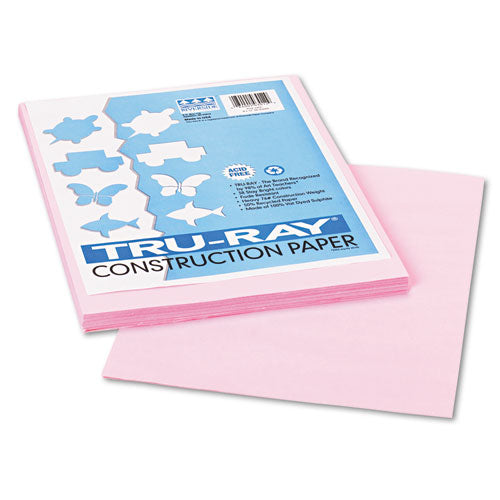 Image of Pacon® P103012 Tru-Ray Construction Paper, 76 lb Text Weight, 9 x 12, Pink, 50/Pack