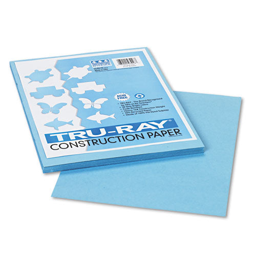 Image of Pacon® P103016 Tru-Ray Construction Paper, 76 lb Text Weight, 9 x 12, Sky Blue, 50/Pack