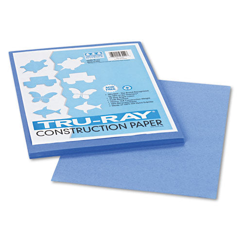 Image of Pacon® P103022 Tru-Ray Construction Paper, 76 lb Text Weight, 9 x 12, Blue, 50/Pack