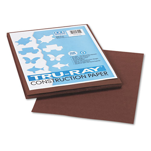 Image of Pacon® P103024 Tru-Ray Construction Paper, 76 lb Text Weight, 9 x 12, Dark Brown, 50/Pack