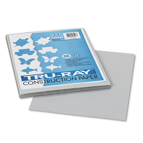 Image of Pacon® P103027 Tru-Ray Construction Paper, 76 lb Text Weight, 9 x 12, Gray, 50/Pack