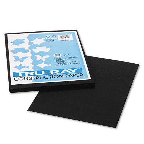 Image of Pacon® P103029 Tru-Ray Construction Paper, 76 lb Text Weight, 9 x 12, Black, 50/Pack