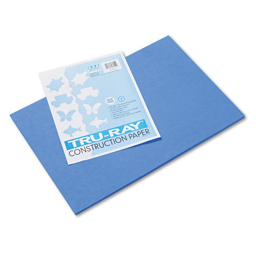 Image of Pacon® P103054 Tru-Ray Construction Paper, 76 lb Text Weight, 12 x 18, Blue, 50/Pack