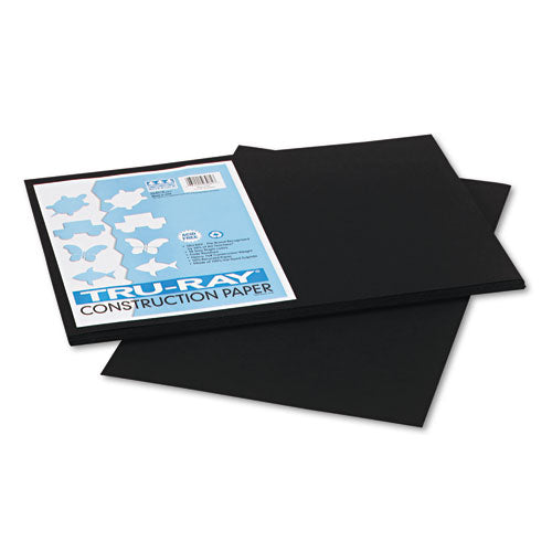 Image of Pacon® P103061 Tru-Ray Construction Paper, 76 lb Text Weight, 12 x 18, Black, 50/Pack
