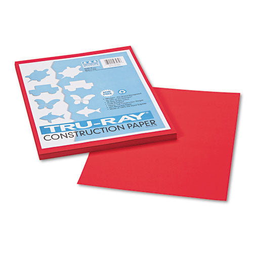 Image of Pacon® P103431 Tru-Ray Construction Paper, 76 lb Text Weight, 9 x 12, Festive Red, 50/Pack