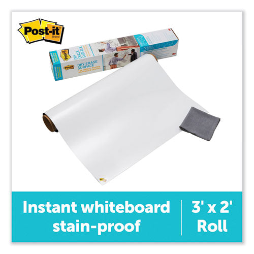 Image of Post-it® DEF3X2 Dry Erase Surface, Laminate Film, 36" x 7 mil x 24", White